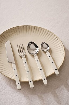 Jotex - Bestickset 4 Delar Silver/vit LOLLO - Köp Bestick hos Jotex