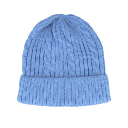 Headster - Ble cuff Beanie - Kids Cable Car Salty Blue Cuff @ Hatstore