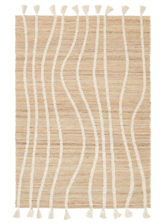 Inom- Och Utomhusmatta Liten Waves - Beige/Vit 120X180 I Rustik Stil