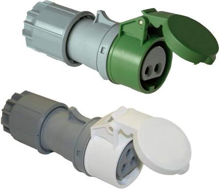 Garo SK 232-10 S Jatkopistorasiat 2-napainen, 32A, pienjännitteelle Harmaa, Liitäntätulpat & kaapelit