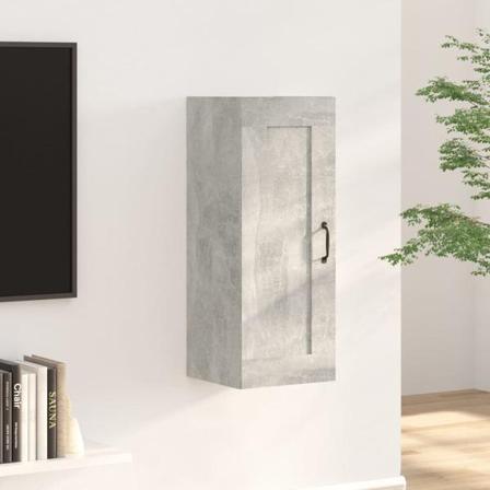 Vidaxl Väggskåp Betonggrå 35x34x90 Cm Konstruerat Trä Grå