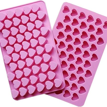 Mini hjerteformede silikonformer for isbiter