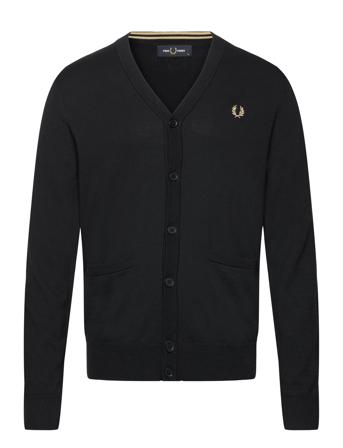 Classic Cardigan Tops Knitwear Cardigans Black Fred Perry