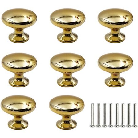 8-delt sæt skuffehåndtag møbelhåndtag dørhåndtag guld