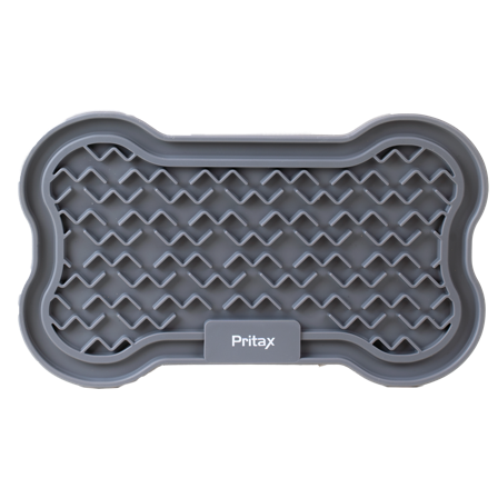 Pritax - Slikkematte Bone, 22x13cm, Grå - Hund - Matplass & vannautomater for hund - For glupske hunder - ZOO.no