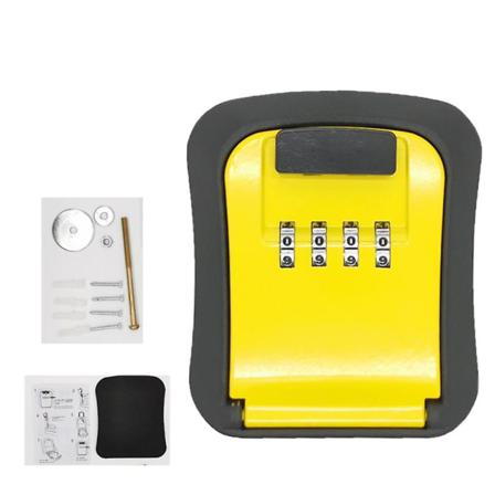 Nyckellåda, Metallkombinationsnyckellåda, Nyckelkombinationslåslåda Yellow