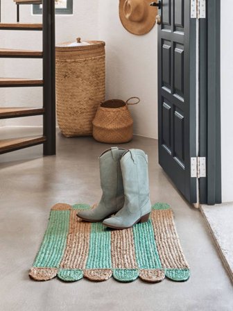 Innen-/Outdoor-Teppich Klein Elba - Grün/Beige 80X120 Im Modernen Stil