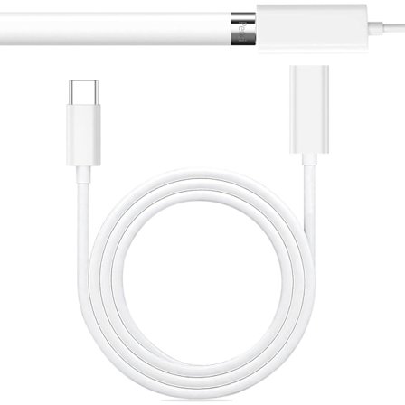 2025 Senaste Modell USB C Pennladdare Adapter för Apple Pencil 1:a Gen 1m, USBC Laddningskabel för Lightning Port iPencil Första Gen, Ad