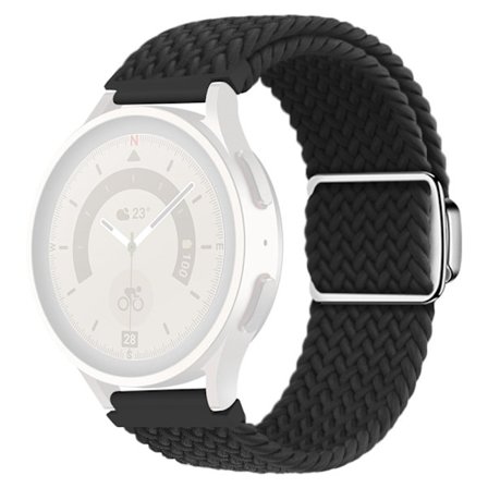 KALEBOL 20mm magnetiskt klockarmband Samsung Galaxy Watch6 Classic 43mm / 47mm / Huawei Watch GT 4 41mm Nylonband - Svart