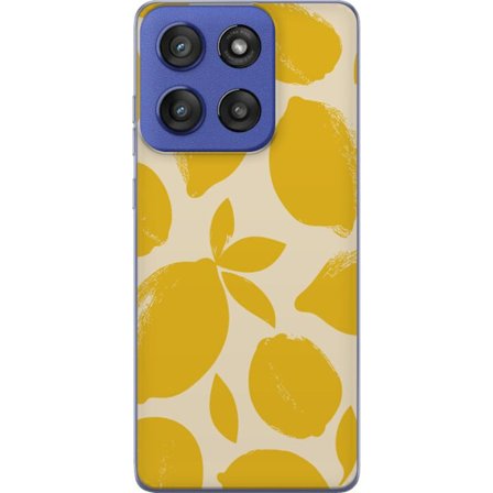 Kompatibelt Mobilskal till Motorola Motorola Edge 60 Stylus Citrontryck citroner gula citrusfrukt köksmönster sommar design tapet retro stil färsk