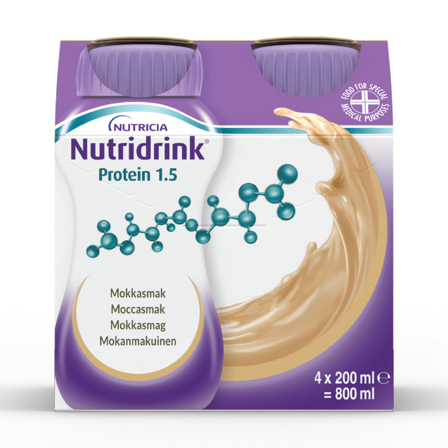 Nutridrink Protein 2.0 Næringsdrikk, Mokka, 4x200 ml