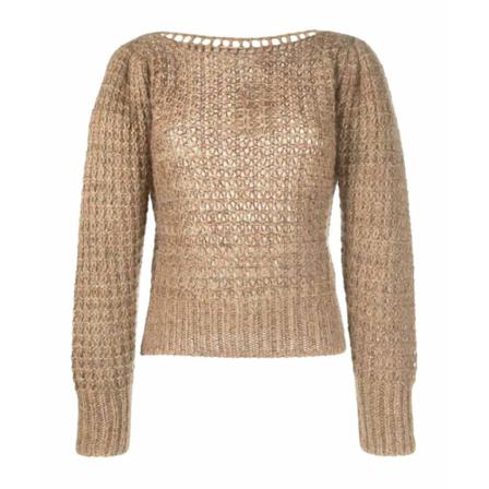 Twinset, Round-neck Knitwear Bruin, Dames, Maat:M