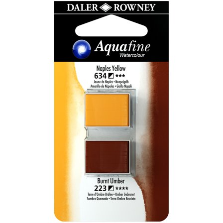 Aquarelle Half-pan Duo Naples Yellow/Burnt Umber