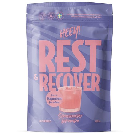 Heey! Rest & Recover Magnesium Strawberry Lemonade 210 g, Helse & Madvarer, Mineraler, Magnesium