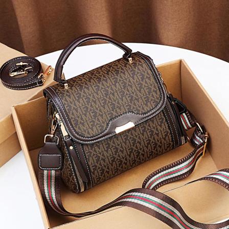 Handväska Dam Retro Stripes Crossbody-väskor Elegant sömnad Axelväska konstläder A916-1164 E