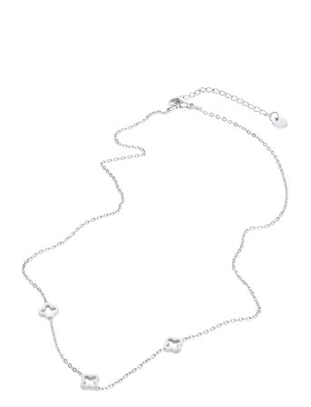 Timi of Sweden Jenna - Clover Necklace Stainless Steel - Silver - ONE SIZE 40 cm