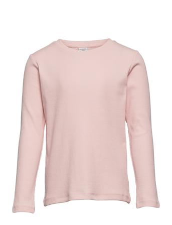 Top L S Basic Rib Langærmet T-shirt Lyserød Lindex
