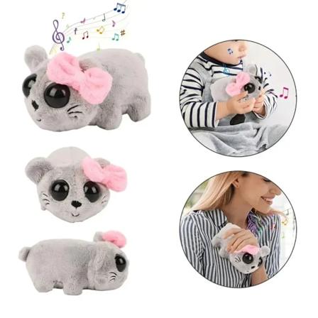Kawaii Sad Hamster Musical Plysh Legetøj Blødt Udstoppet Dyr