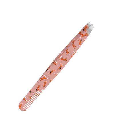Fler Eyebrow Tweezer with Comb Tigers Pattern - Pinzette