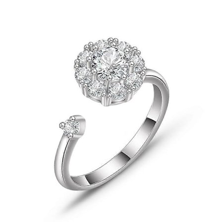 Fidget Ångestring för Kvinnor Fidget Spinner Stress Oro Ringar Snurrande Ringar Meditation Anti-Ångest Lugnande Oro Stress Relief Ring Smycke [DB]