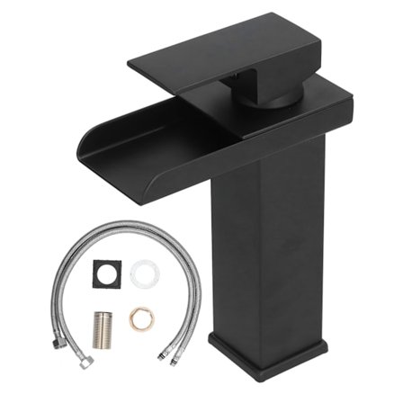 G1 2 Kall Varm Blandare Vattenkran Svart Kran Långt Handtag Badrum Hotell Hemvist