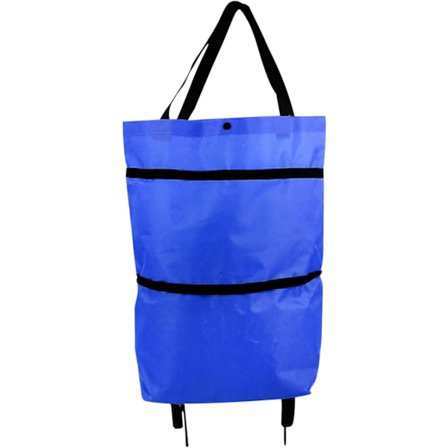 Hopfällbar shoppingväska hopfällbar, bärbar shoppingvagn väska dragväska teleskopisk rullväska stormarknad