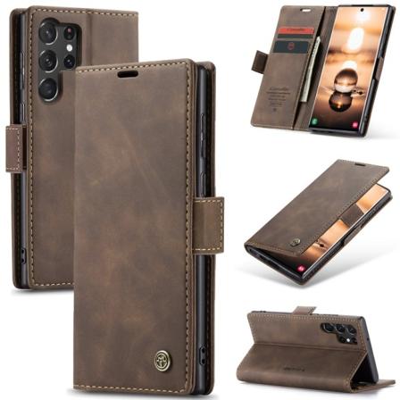 CaseMe Slim Lompakkokotelo Samsung Galaxy S24 Ultra Ruskea