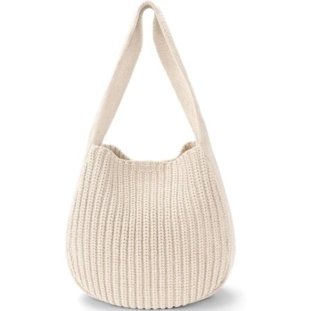 Heklede Vesker for Kvinner Sommer Strand Tote Bag Estetisk Tote Bag Hippie Bag Strikket Veske