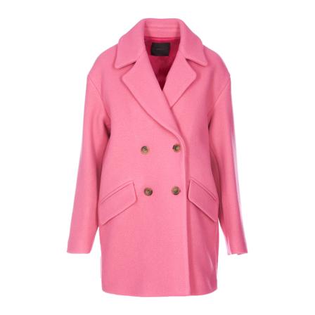 Pinko Double-Breasted Coats Pink, Dame Uldfrakker