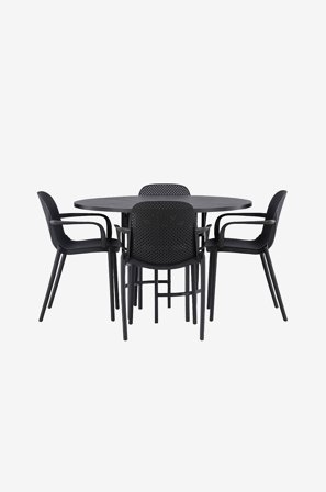 Venture Home - Spisegruppe Copenhagen med 4 stk spisestoler Baltimore - Svart - Spisegrupper - Fra Homeroom