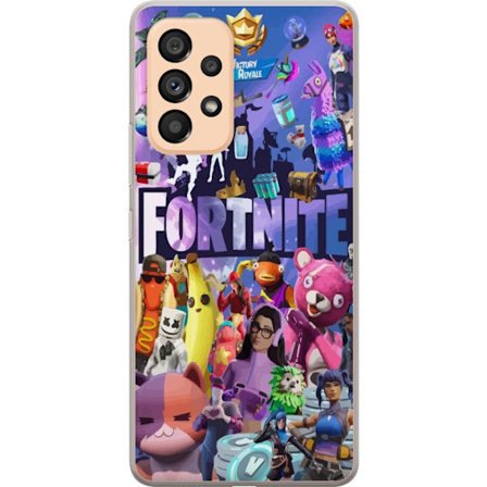 Yhteensopiva Puhelinkuori Samsung Galaxy A53 5G Fortnite kollaasi Victory Royale hahmot skins aarteet värikäs Fortnite pelaamisen suunnittelu