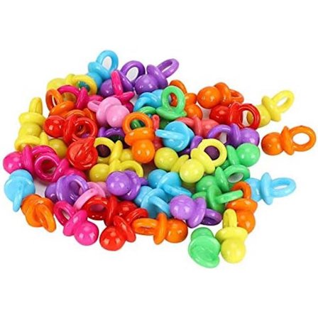 100 stk. akryl smokk akryl mini akryl smokker nippel kan brukes som baby smokk beroligende mini leketøy eller bursdagsfest dekorasjon fargerik