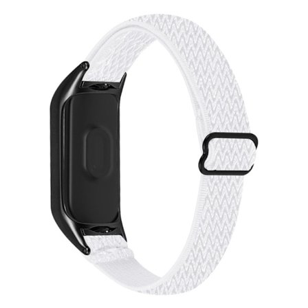 Xiaomi Mi Smart Band 4 / 3 elastinen nailon kellonhihna - Valkoinen