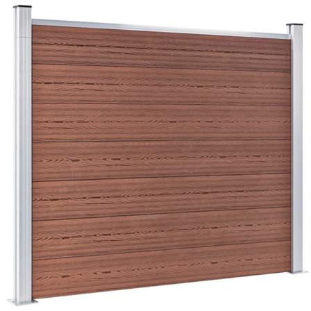 Vidaxl Staketpanel Wpc 180x146 Cm Brun Brun