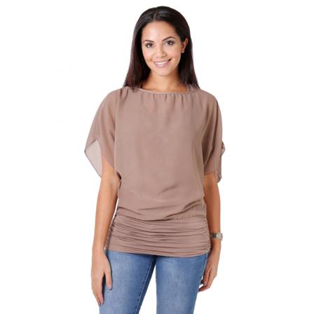 Krisp Dam/dam Oversized Chiffong Batwing 2-delad Topp 8 Uk