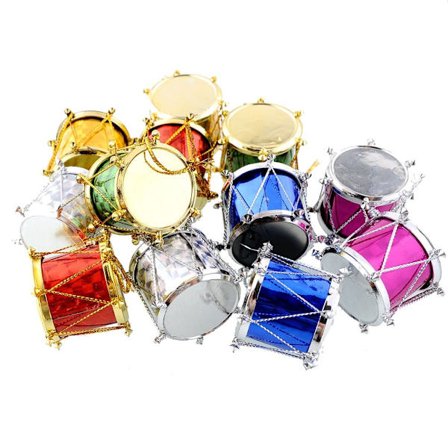 Färgglada Trum-Dekorationer: 12-pack Julgranspynt