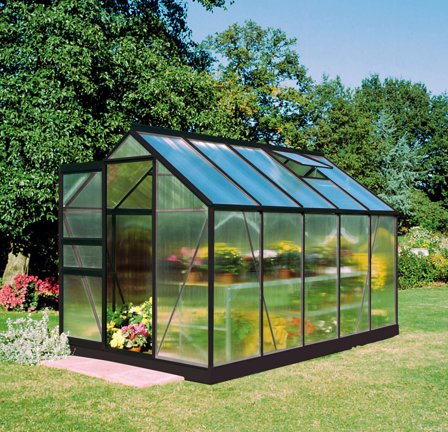 Halls Popular 106 F09710 Växthus 6,2 m², svart, Växthus & orangerier