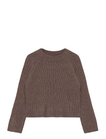 name it Nmfrikine Ls Short Knit Pullover Pb - Brown - 104
