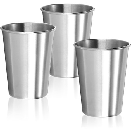3x drikkekopper i rustfrit stål, kopper lavet af rustfrit stål 304 letvægts campingkop, rejsekopper brudsikre