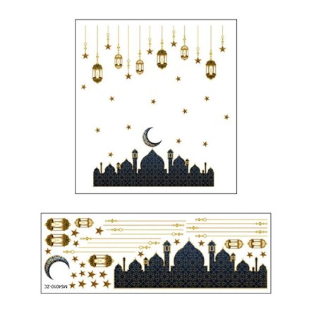 Eid Mubarak Veggdekor Ramadan Klistremerker