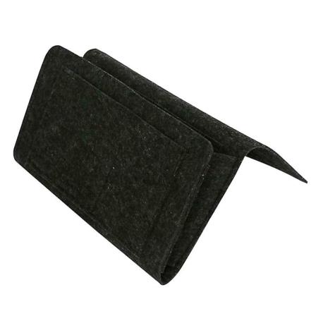 1 stk Sengekant Filt Oppbevaringspose Med Lommer Seng Sofa Skrivebord Henge Organiser For Telefon Mørk Grå Dark Gray
