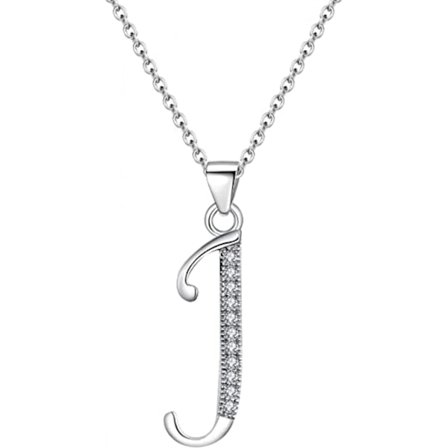 26 Bokstäver Halsband med Berlock 925 Sterling Silver Cubic Zirconia Initial Halsband med 18" Presenter till Kvinnor Flickor