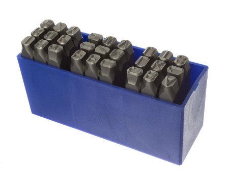 PELA 494015 Bokstavsstans 8 mm, 27 delar, Verkstad