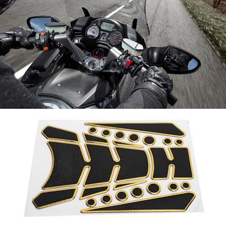 Motorcykel Brændstoftank Sticker Svampetape Rund Prik Universal Personlig Pad Beskytter Sort Gul