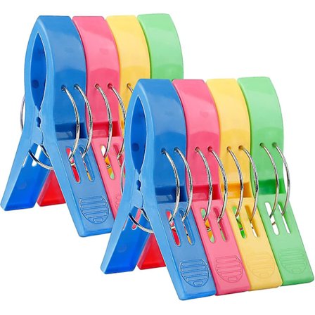 Store Tøjclips - 8 Styk Heilwiy - Strandhåndklæde Klip - Strandhåndklæde Klip - Vindtæt Gave