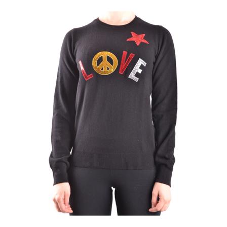 Love Moschino, Trui Zwart, Dames, Maat:S