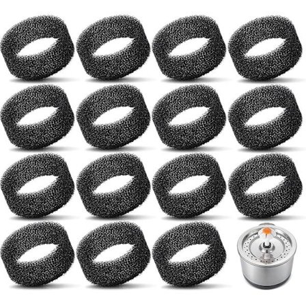 16 stk. kjæledyrfontene skumfilter svart filter rund svamp Foa