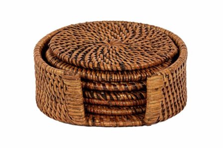 Ziczac Glassbrikker m/holder Brun 6stk