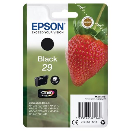EPSON Bläckpatron 29, C13T29814012, Strawberry, Claria Home-bläck, svart, singelförpackning - Lyreco - Toner och bläck - Bläckpatroner - Bläckpatroner