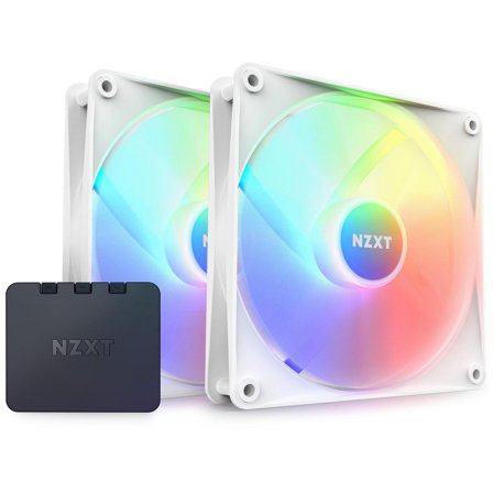 NZXT F140 RGB Core Fan 140mm - Double Pack White with Controller